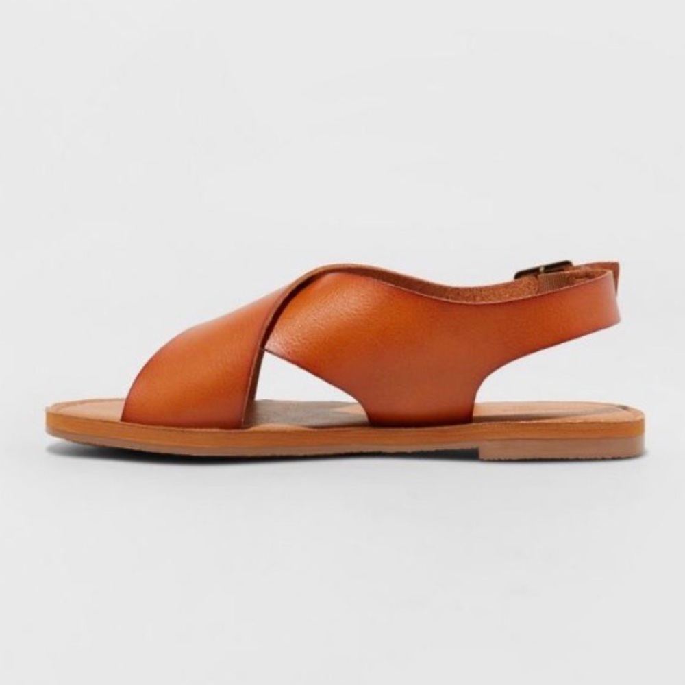 Universal Thread Cognac Crossband Sandals, NWT - Picture 2 of 3
